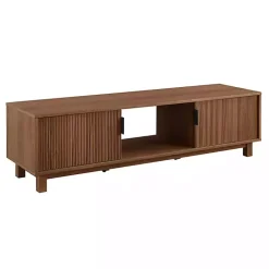 Kirklands Home Tv Stands & Media Consoles|Mocha Fluted 2-Door Compact TV Stand Brown
