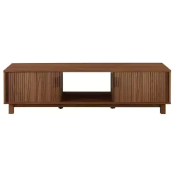 Kirklands Home Tv Stands & Media Consoles|Mocha Fluted 2-Door Compact TV Stand Brown