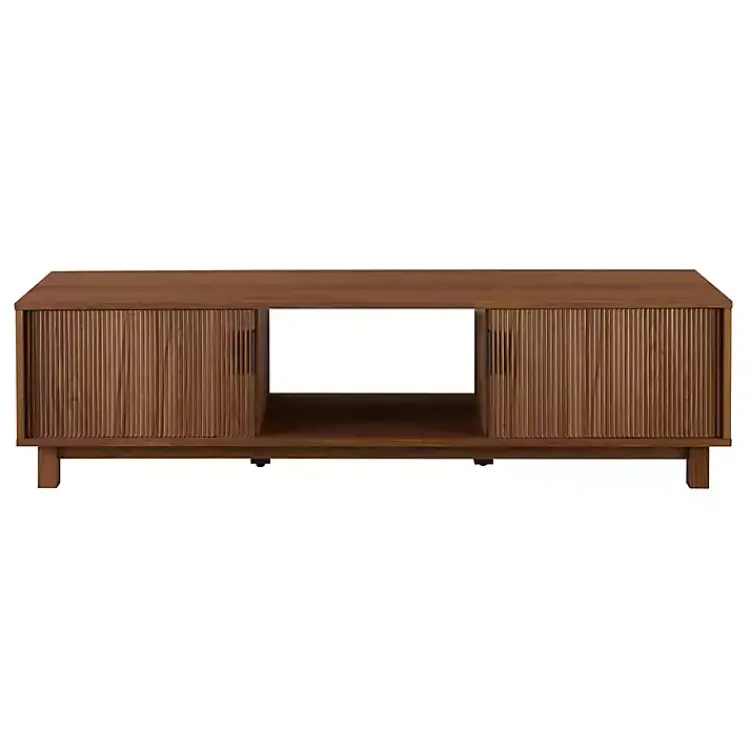 Kirklands Home Tv Stands & Media Consoles|Mocha Fluted 2-Door Compact TV Stand Brown