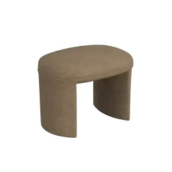 Kirklands Home Benches & Ottomans|Mocha Oval Upholstered Ottoman Brown