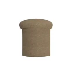 Kirklands Home Benches & Ottomans|Mocha Oval Upholstered Ottoman Brown