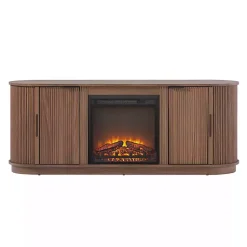 Kirklands Home Tv Stands & Media Consoles|Mocha Reeded Fireplace Media Cabinet Brown