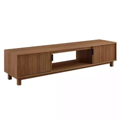 Kirklands Home Tv Stands & Media Consoles|Mocha Wood Fluted 2-Door TV Stand Brown