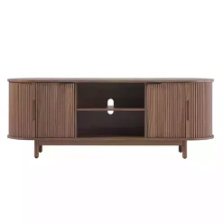 Kirklands Home Tv Stands & Media Consoles|Mocha Wood Reeded Oval TV Stand Brown