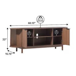 Kirklands Home Tv Stands & Media Consoles|Mocha Wood Reeded Oval TV Stand Brown