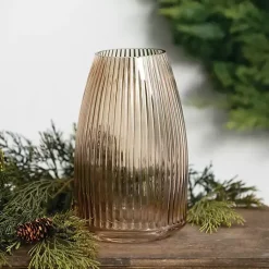 Best Modern Amber Ribbed Glass Vase Vases