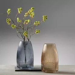 Best Modern Amber Ribbed Glass Vase Vases