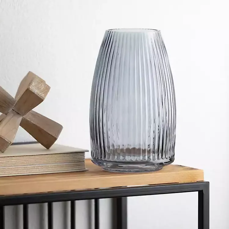 Online Modern Ribbed Glass Vase Vases
