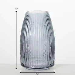 Online Modern Ribbed Glass Vase Vases