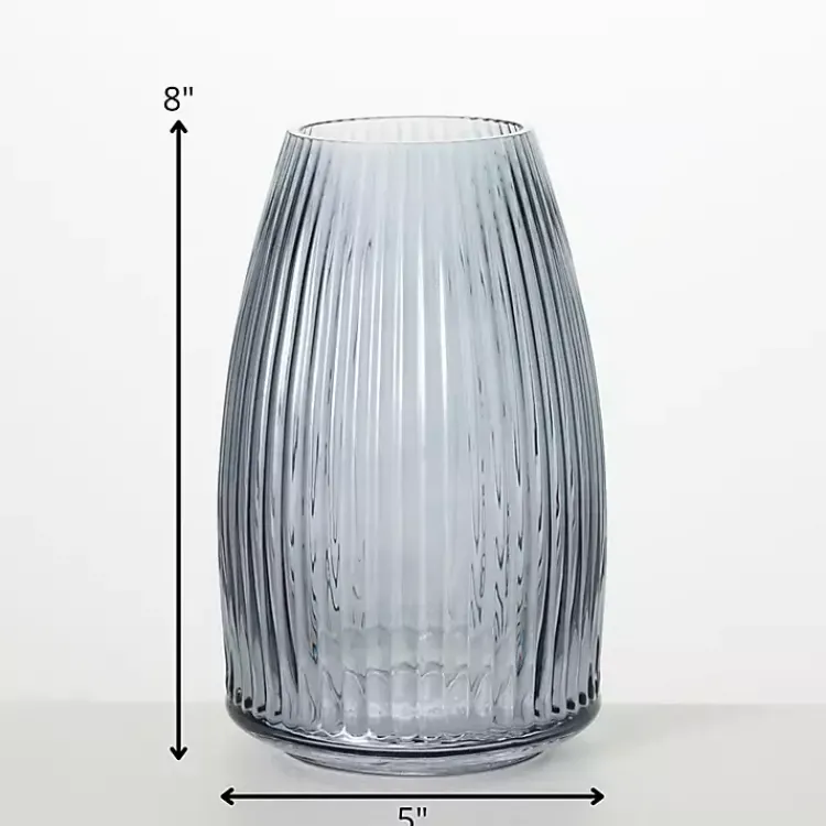 Online Modern Ribbed Glass Vase Vases