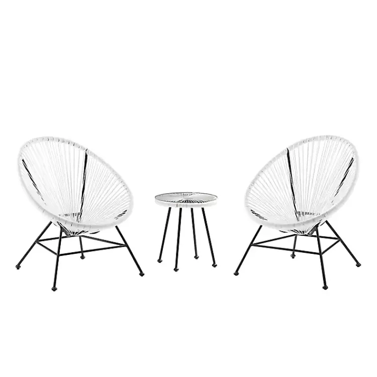 Kirklands Home Outdoor Sets|Modern Wicker 3-pc. Outdoor Patio Set White