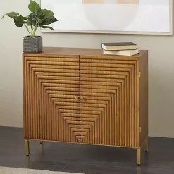Kirklands Home Cabinets & Sideboards|Modern Wood Geometric Cabinet Brown