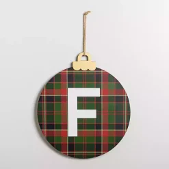 New Monogram F Plaid Ornament Wall Plaque Monogram Seasonal Decor