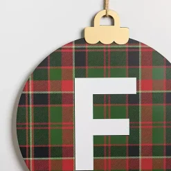 New Monogram F Plaid Ornament Wall Plaque Monogram Seasonal Decor