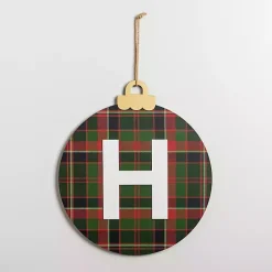 Discount Monogram H Plaid Ornament Wall Plaque Monogram Seasonal Decor