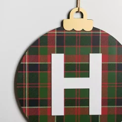 Discount Monogram H Plaid Ornament Wall Plaque Monogram Seasonal Decor