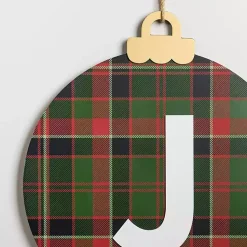 Outlet Monogram J Plaid Ornament Wall Plaque Monogram Seasonal Decor