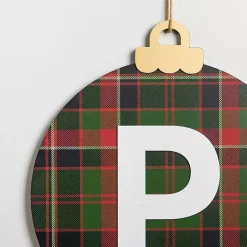 Clearance Monogram P Plaid Ornament Wall Plaque Monogram Seasonal Decor