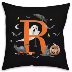 Best Monogram R Halloween Indoor/Outdoor Pillow Monogram Seasonal Decor