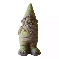 Kirklands Home Garden Statues|Mossy Patina Outdoor Gnome Statue Gray