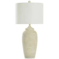 Kirklands Home Table Lamps|Mottled Brie Ridge Table lamp Ivory