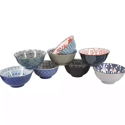 Kirklands Home Dinnerware|Patterned Ceramic 8-pc. Bowl Set Multi