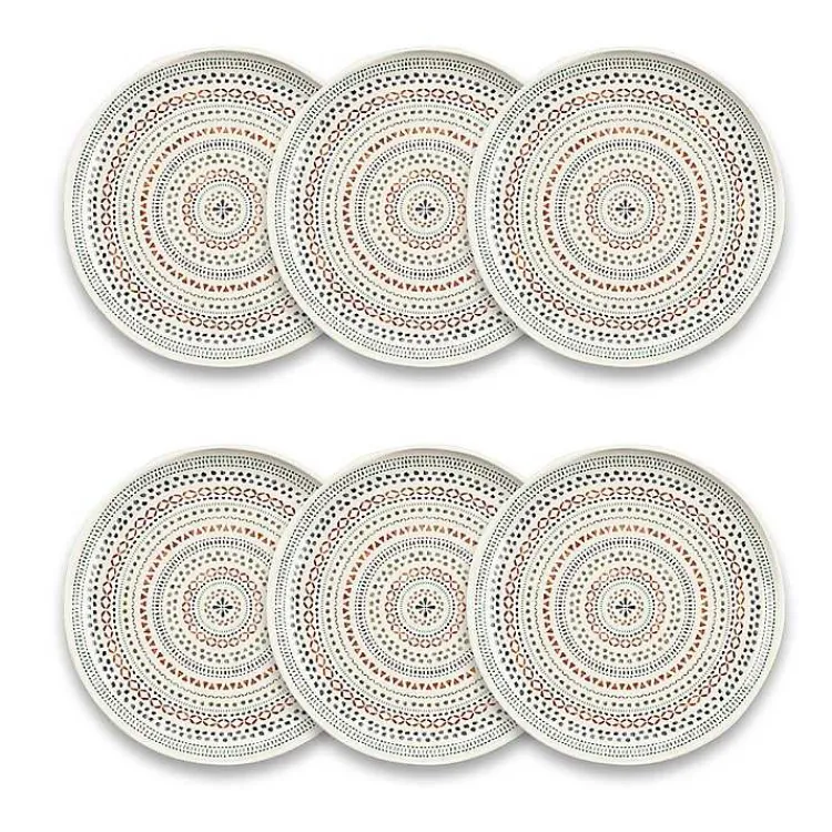 Kirklands Home Outdoor Dining|color Melamine Malena Salad Plates, Set of 6 Multi