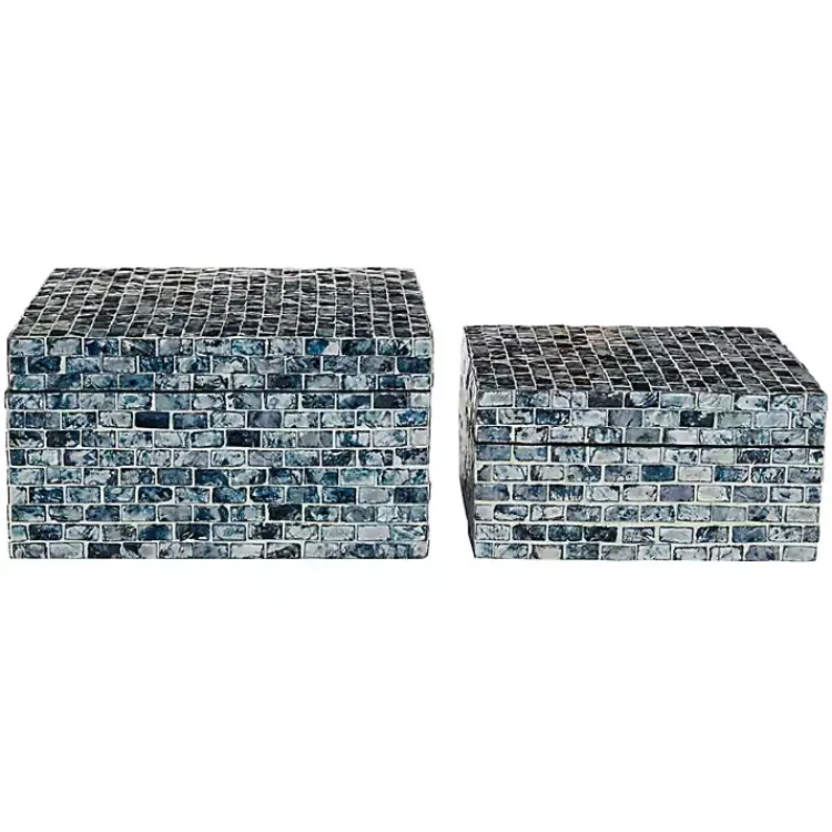 Outlet Multicolor Mother of Pearl Coastal Boxes, Set of 2 Baskets & Boxes