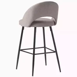 Kirklands Home Bar Stools & Counter Height Stools|Mushroom Upholstered Charli Bar Stools, Set of 2 Gray