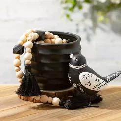 Outlet Natural and Black Wood Bead Garlands, Set of 2 Decorative Accents