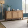 Kirklands Home Cabinets & Sideboards|Natural Cane Wood Arched Sideboard Cabinet
