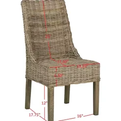 Kirklands Home Dining Chairs|Natural Coastal Rat 2-pc. Dining Chair Set Tan