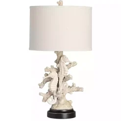 Kirklands Home Table Lamps|Natural Cream Resin Coastal Textured Table Lamp Tan