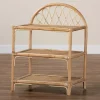 Kirklands Home Bookshelves|Natural Curled Rattan 3-Tiered Bookcase