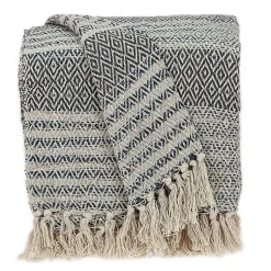 Sale Natural Diamond Wool Handloomed Tassel Throw Blankets & Throws