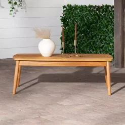 Kirklands Home Outdoor Tables|Natural Eucalyptus Wood Outdoor Coffee Table Tan