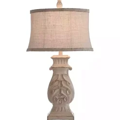 Kirklands Home Table Lamps|Natural French Country Table Lamp White