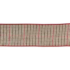 Sale Natural Houndstooth 10 yard Christmas Ribbon Christmas Decorations