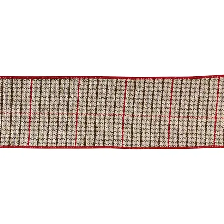 Sale Natural Houndstooth 10 yard Christmas Ribbon Christmas Decorations