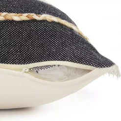 Best Natural Jute Braided Stripe Lumbar Pillow Pillows