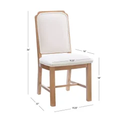 Kirklands Home Dining Chairs|Natural Linen Scalloped Dining Chairs, Set of 2 White