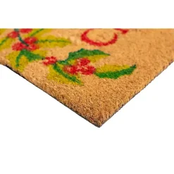 Outlet Natural Merry Christmas Holly Coir Doormat Outdoor Christmas Decorations