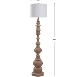 Kirklands Home Floor Lamps|Natural Oak Spindle Holland Floor Lamp Tan