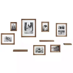 Kirklands Home Gallery Wall Frames|Natural 10-pc. Gallery Wall Frame and Shelf Set Brown