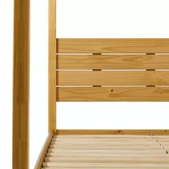 Kirklands Home Beds & Headboards|Natural Pine Canopy Full Bed Tan