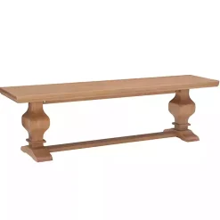 Kirklands Home Benches & Ottomans|Natural Pine Wood Knotted Column Bench Tan