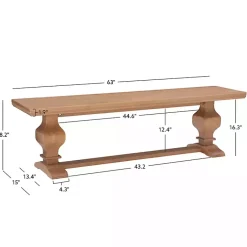 Kirklands Home Benches & Ottomans|Natural Pine Wood Knotted Column Bench Tan