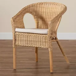 Kirklands Home Dining Chairs|Natural Rat Abbey Dining Chair Tan