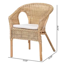 Kirklands Home Dining Chairs|Natural Rat Abbey Dining Chair Tan