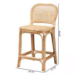 Kirklands Home Bar Stools & Counter Height Stools|Natural Rat Adrena Counter Stool Tan